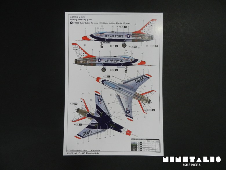 Trumpeter 1/48 F-100D Thunderbirds markings review markingsA