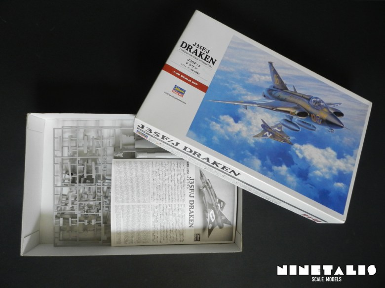Hasegawa 1/48 J-35F/J Draken review unboxed