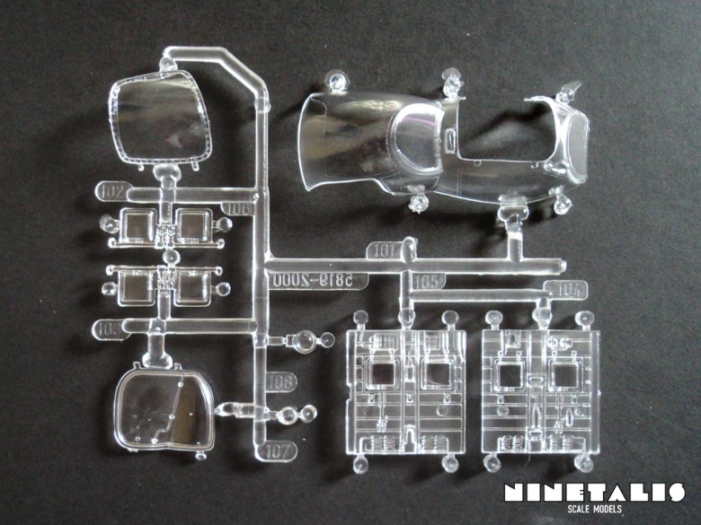 An overview of the clear sprue in Revell's kit number 04942 Mil Mi-24D 'Hind-D' Hind-clearparts
