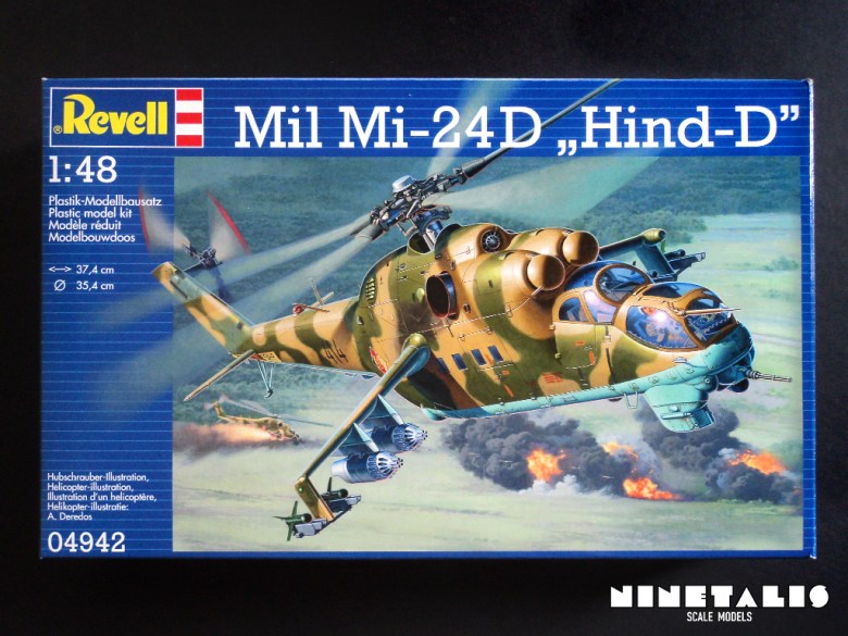 The cover of the box from Revell's kit number 04942 Mil Mi-24D 'Hind-D'. hindboxing