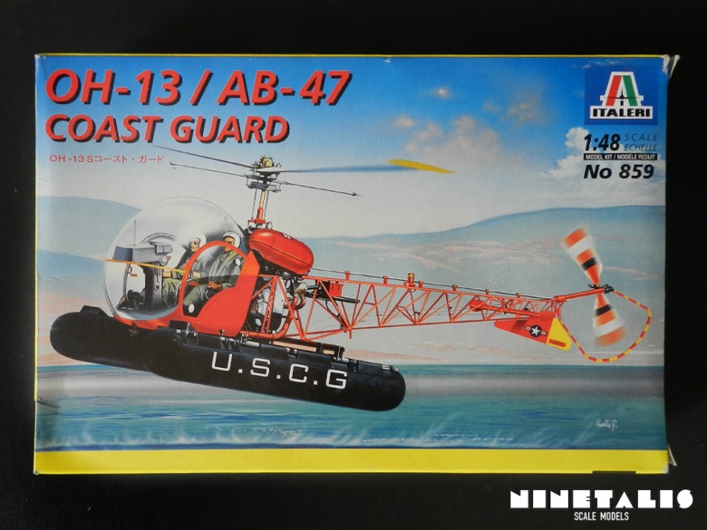 The box art of the Italeri OH-13/AB-47 Coast Guard kit 859 kit.