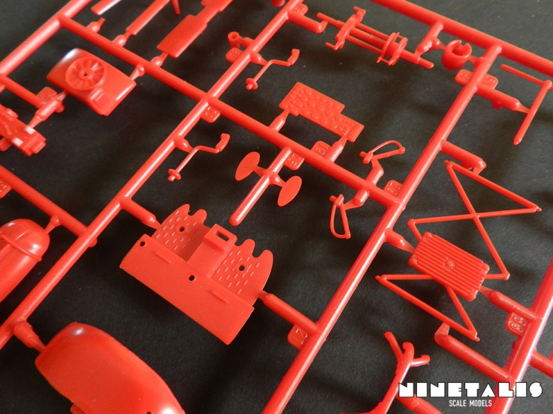 A close up of the cockpit parts which are found on the B sprue from the Italeri OH-13/AB-47 Coast Guard kit 859.
