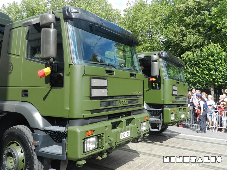 Two Iveco ALC (Autonomous Load Carrier) trucks, carrying containers (out of frame). Iveco-trucks-belgian-Army