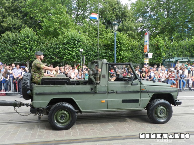 A Netherlands army Mercedes Benz Jeep, pulling 120mm mortar carriers. Mercedes-Wolf-Netherlands-Army