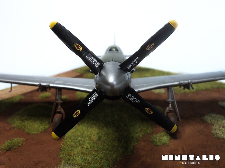 A view from the nose cone and propellor of the P-51C