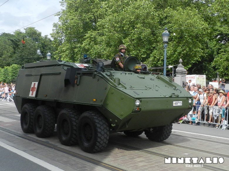 A 'Medical' Piranha, used for transportation of wounded soldiers on rough terrain. Piranha-III-Belgian-Medical