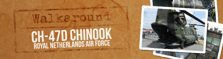 A link to the walk around gallery of the Royal Netherlands Air Force (RNLAF or KLu) Boeing CH-47D Chinook who was on static display during the 2012 Florennes Air show in Belgium. banner-w-chinookrnlaf