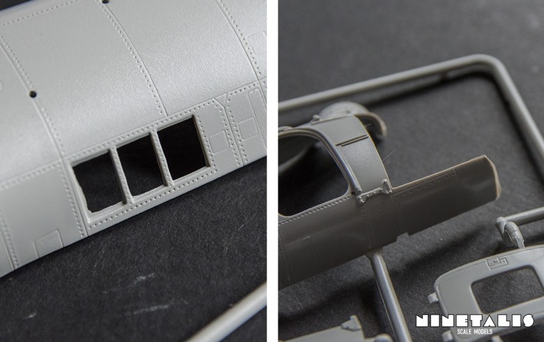 Some close ups of flash which can be found on certain areas of the fuselage halves within the Italeri H-21C Shawnee "Flying Banana" kit number 2733. r-italeri-h-21c-flash