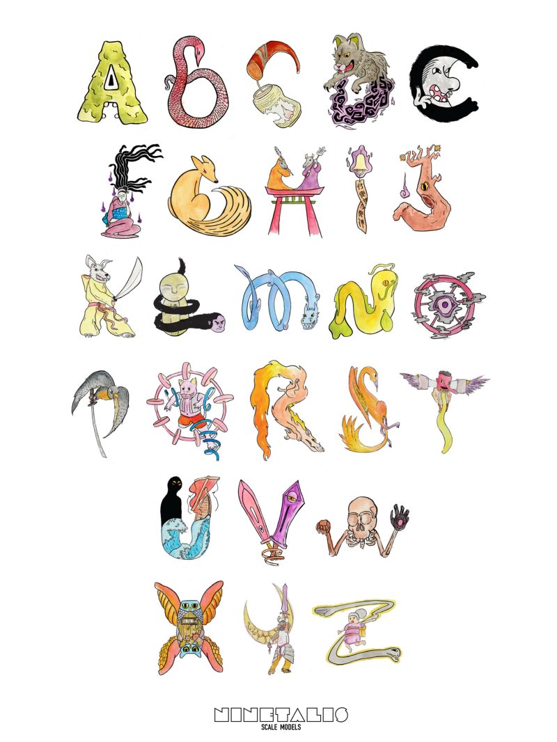 The complete ‘Obake karuta’ alphabet.